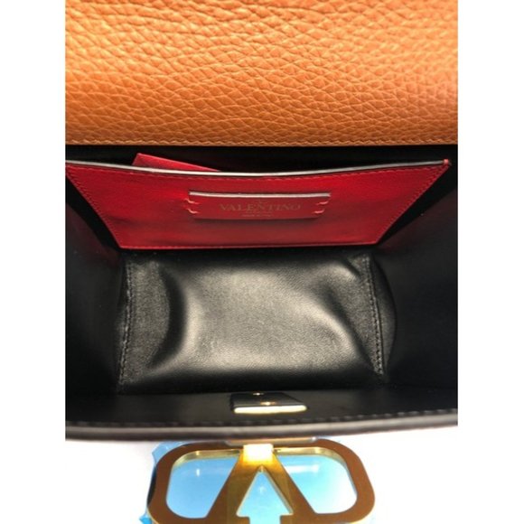 VALENTINO Vsling Small Grained Brown Leather Shoulder Bag - Picture 8 of 12